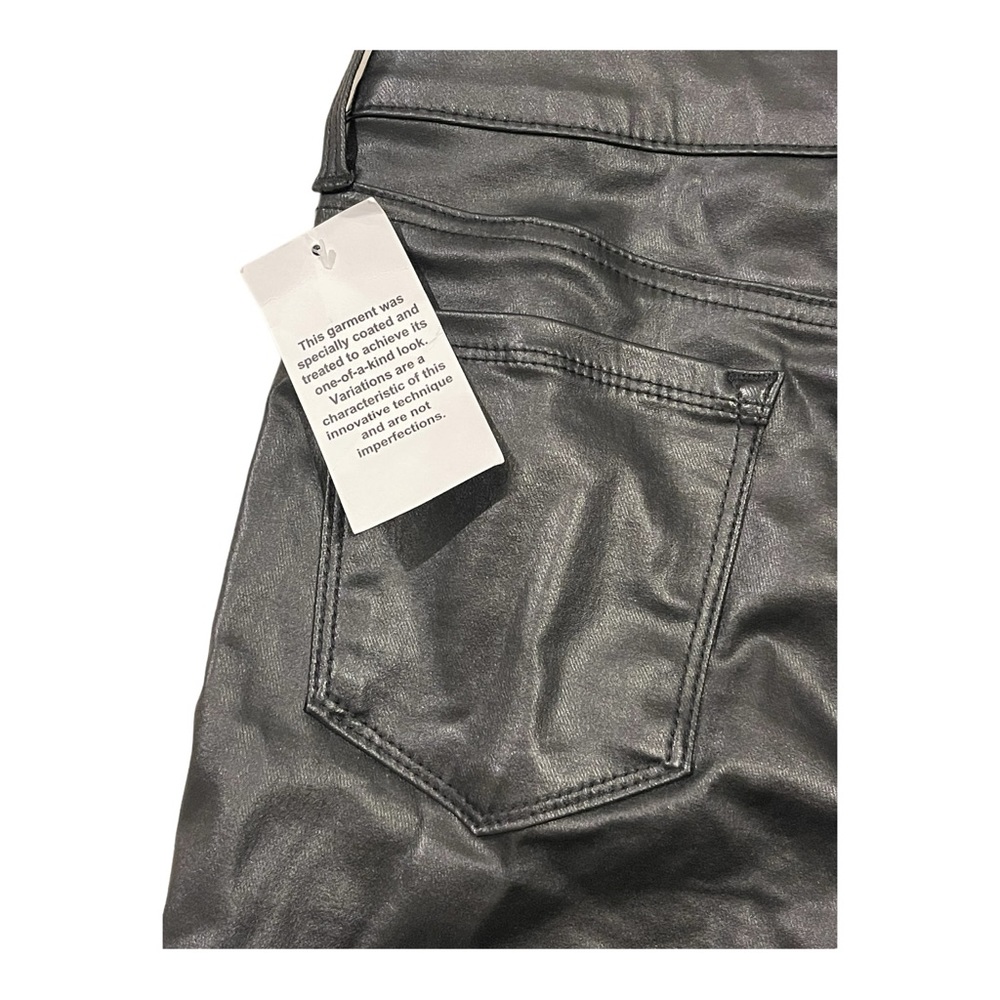 NWT Social Standard by Sanctuary Slick Black Coated Jeans Ankle Length Size 4 - Picture 9 of 12